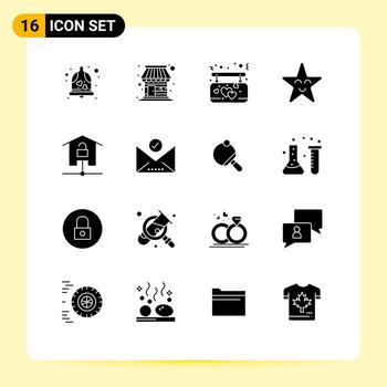 User Interface Pack of 16 Basic Solid Glyphs of kit devices affection star fable Editable Vector Design Elements