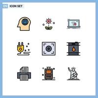 9 Creative Icons Modern Signs and Symbols of camera marketing connection cable internet Editable Vector Design Elements