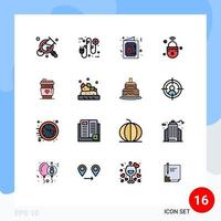 paquete de iconos de vectores de stock de 16 signos y símbolos de línea para tarjeta de bloqueo wifi símbolo iot elementos de diseño de vectores creativos editables