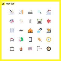 25 Creative Icons Modern Signs and Symbols of arrow thanks router ship magnifying Editable Vector Design Elements