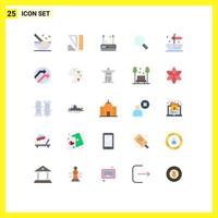 25 Creative Icons Modern Signs and Symbols of arrow thanks router ship magnifying Editable Vector Design Elements