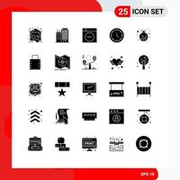 25 User Interface Solid Glyph Pack of modern Signs and Symbols of lady bug web web user media Editable Vector Design Elements