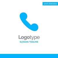 Call Incoming Telephone Blue Solid Logo Template Place for Tagline vector