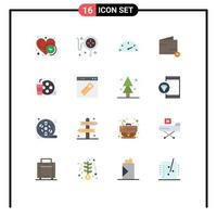 conjunto de 16 iconos modernos de la interfaz de usuario signos de símbolos para la velocidad de la bebida de hobby real menos paquete editable de elementos de diseño de vectores creativos