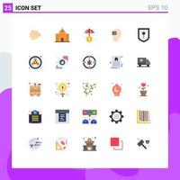Universal Icon Symbols Group of 25 Modern Flat Colors of security business interface success user Editable Vector Design Elements