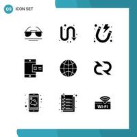 9 Universal Solid Glyph Signs Symbols of internet of things profile electricity chalk mobile Editable Vector Design Elements