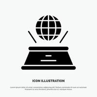 World Hologram Imagination Presentation solid Glyph Icon vector