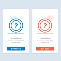 About Ask Information Question Support  Blue and Red Download and Buy Now web Widget Card Template vector