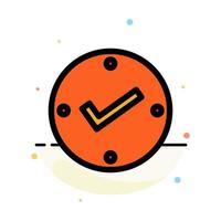 Open Tick Approved Check Abstract Flat Color Icon Template vector