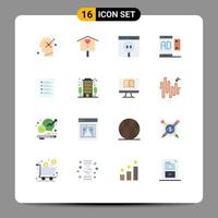 Set of 16 Modern UI Icons Symbols Signs for mobile marketing app advertising development Editable Pack of Creative Vector Design Elements