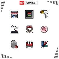 Mobile Interface Filledline Flat Color Set of 9 Pictograms of equipment electric two devices rating Editable Vector Design Elements