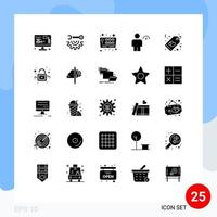 paquete de iconos de vector de stock de 25 signos y símbolos de línea para elementos de diseño de vector editables de avatar humano de joystick de indicador de corazón