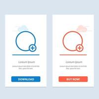 Basic Plus Sign Ui  Blue and Red Download and Buy Now web Widget Card Template vector