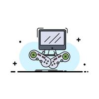 Game gaming internet multiplayer online Flat Color Icon Vector