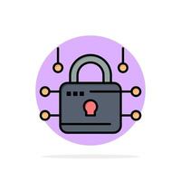 Lock Locked Security Secure Abstract Circle Background Flat color Icon vector
