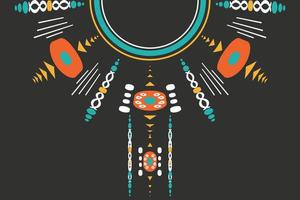 Kurti Neck Design Vector Motif A beautiful embroidery neckline design, round swirl motifs, geometrical pattern, and elements, digital and textile print on fabric saree
