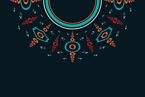 Kurti Neck Design Vector Motif A beautiful embroidery neckline design, round swirl motifs, geometrical pattern, and elements,