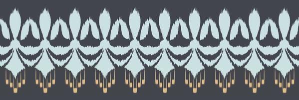 Ikat border tribal art Seamless Pattern. Ethnic Geometric Batik Ikkat Digital vector textile Design for Prints Fabric saree Mughal brush symbol Swaths texture Kurti Kurtis Kurtas