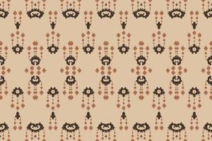 étnico ikat flores batik textil patrón sin costuras diseño vectorial digital para imprimir saree kurti borneo borde de tela símbolos de pincel muestras elegantes vector