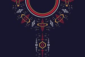 Kurti Neck Design Vector Motif Ikat Geometry neckline Ethnic oriental Morocco pattern traditional Mughal digital artwork textile print on fabric, Illustration