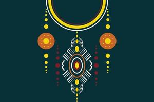 Kurti Neck Design Vector Motif Geometric Ethnic oriental pattern traditional. Mughal digital artwork textile print on fabric, Illustration