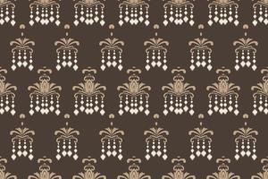 ikkat o ikat triángulo batik textil patrón sin costuras diseño vectorial digital para imprimir saree kurti borneo borde de tela símbolos de pincel muestras con estilo vector