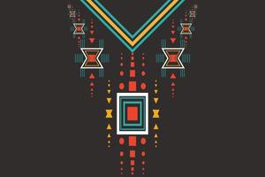 Kurti Neck Design Vector Motif Geometric ethnic pattern neck embroidery digital and textile print on fabric saree