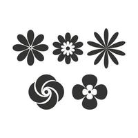 Set of Flower icons on white background.  Flower simple icon. Vector illustration