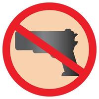 No Gun Flat Icon vector