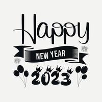 diseño de svg de feliz año nuevo, citas de feliz año nuevo, tipografía de diseño de camiseta de tipografía de año nuevo para camiseta, afiche, pegatina y tarjeta vector