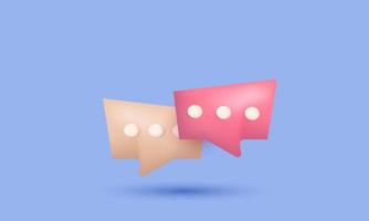 illustration icon vector 3d realistic two speech bubbles symbol chat isolated on background