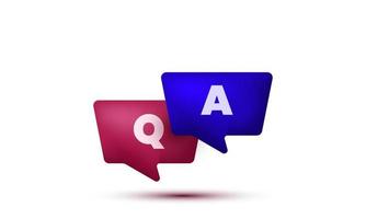 illustration realistic icon bubble q letters questions answers 3d isolated on background vector