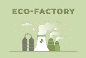 Vector illustration of eco-factory. Problem solving.