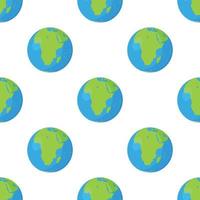 Vector pattern with the planet Earth. Seamless flat style background on the theme of ecology.