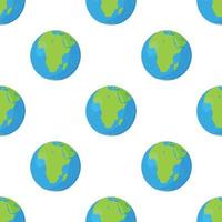 Vector pattern with the planet Earth. Seamless flat style background on the theme of ecology.