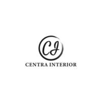 Abstract initial letter CI or IC logo in black color isolated in white background applied for interior home furnishing logo also suitable for the brands or companies have initial name IC or CI. vector