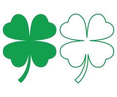 four leaf clover icon. green icon isolated vector on white background