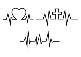 traza del pulso de la línea del latido del corazón. electrocardiograma y símbolo de cardio concepto médico y saludable vector