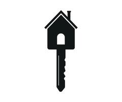 Ilustración de vector de llave de casa de bienes raíces aislado
