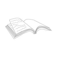 One line drawing of notebook on the office desk vector