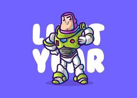 cute lightyear illustration, icon vector, flat cartoon style. vector