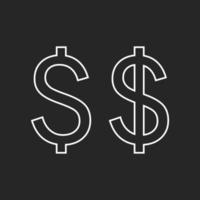 Dollar symbol isolated dark background vector
