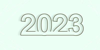 2023 texto en estilo de línea para año nuevo vector