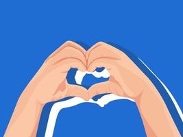 Love hand with isolated blue background vector