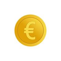 Golden coins with euro symbol vector