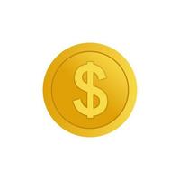 Golden coins with dollar symbol vector