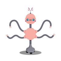 Multitasking Robot vector illustration graphic