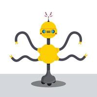 Multitasking Robot vector illustration graphic