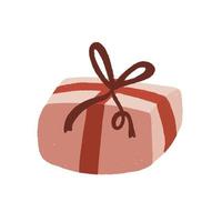 Beautiful gift box with red bow vector