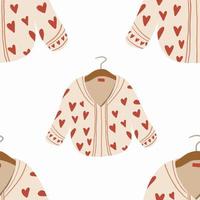 Seamless pattern jumper on a hanger hand drawn vector